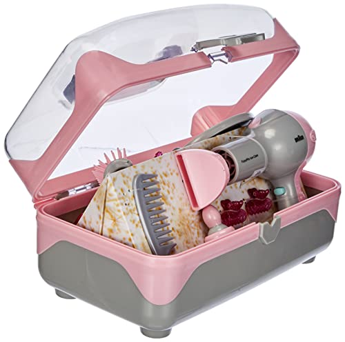 Theo Klein 5862 Maletín de peluquería Braun, Con secador a pilas, Numerosos accesorios de peluquería y estilismo, Medidas: 27.5 cm x 16.5 cm x 16 cm, Juguete para niños a partir de tres años