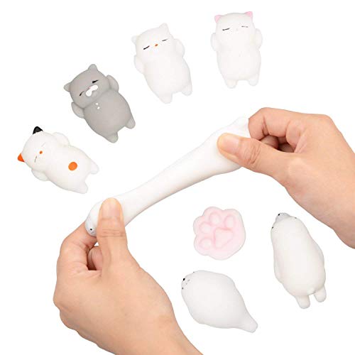 TIME4DEALS Fluffy Slime Kit, 4-Pack Jumbo Floam Slime Kit para Niños Adolescentes Adultos para el Alivio del estrés, Ideal para Ejercicios de Mano y Dedos (3pcs Squishy Gatos incluir)