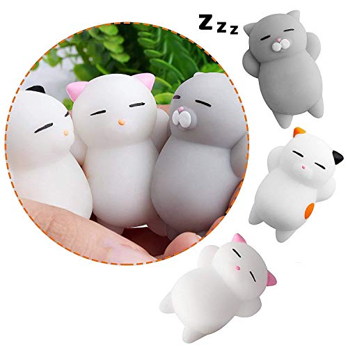 TIME4DEALS Fluffy Slime Kit, 4-Pack Jumbo Floam Slime Kit para Niños Adolescentes Adultos para el Alivio del estrés, Ideal para Ejercicios de Mano y Dedos (3pcs Squishy Gatos incluir)