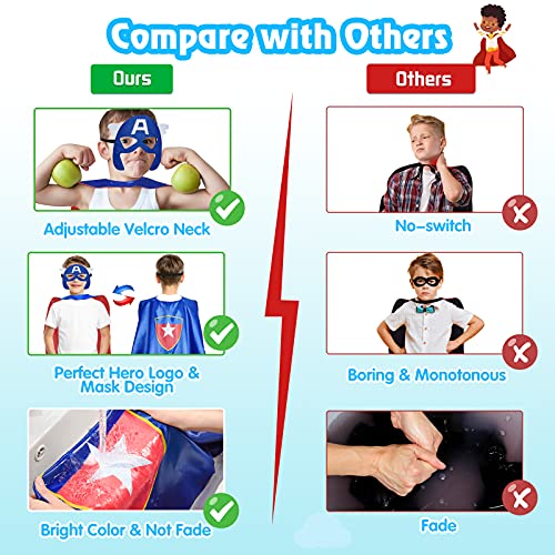 Tisy Regalo de Cumpleaños Niños Niñas 3-12 Años, Ropa de Superhéroe Juguetes para Niños Niñas de 3 -12 Años Disfraces de Superhéroe Regalo de Navidad Niño Niñas 3-12 Años