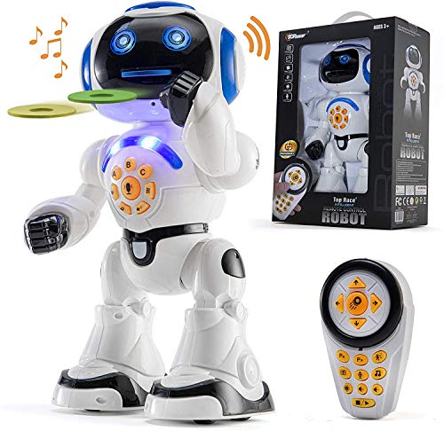 Top Race Robot hablando de juguete, caminar, control remoto, bailar, cantar, leer historias, probar matemáticas, emitir registros e imitar la voz. (Habla solo inglés) P2