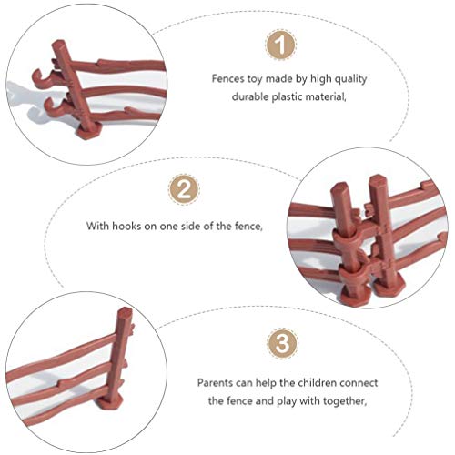 TOYANDONA 60 Unids Corral Accesorios de Panel de Cercado Conjunto de Paneles de Cerca de Plástico Juguete de Cerca para Niña Niño Juguetes de Granja