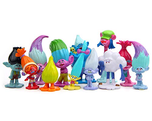 Troll Poppy Branch Harper Guy Diamond Cooper Figura de acción Juguetes Set para muñecas Modelo PVC (12PCS)