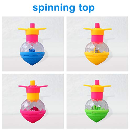 Ulikey Juguetes Luminosos, 8 Piezas Peonzas de Batalla Juguete, Gyro Set con Luz, Peonzas de Colores Spin Estrés Alivio para la Ansiedad Juguetes para Niños Fiesta de Cumpleaños (8pcs)