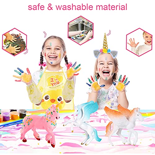 Unicornio Figuras Pintar,Unicornio Juguete,Unicornio para Pintar DIY Kit,Pintar Unicornio Pinceles Colores,Kits de Pintura de Unicornio para Niños Pintar,Pintura Niños Kit,Manualidades Niños