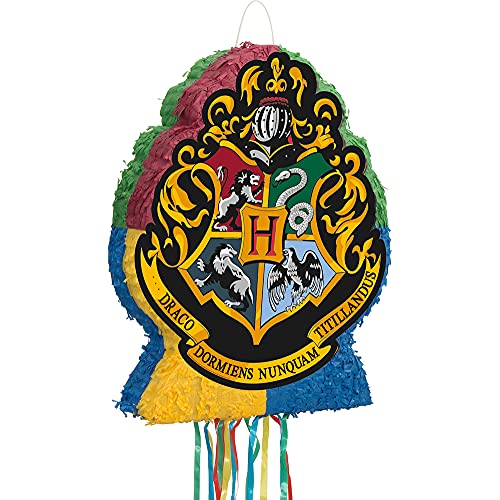 Unique Party- Drum Pull Pinata Logo | 1 Pc. Piñata de Tambor | Logotipo de Harry Potter | 1 Pieza, Multicolor (66136)