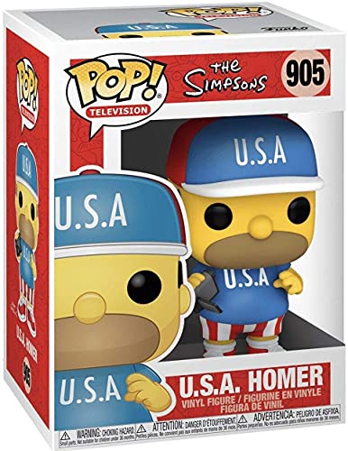 U.S.A. Homer Pop #905 Pop TV: The Simpsons Vinyl Figure (Bundled with EcoTek Protector to Protect Display Box)