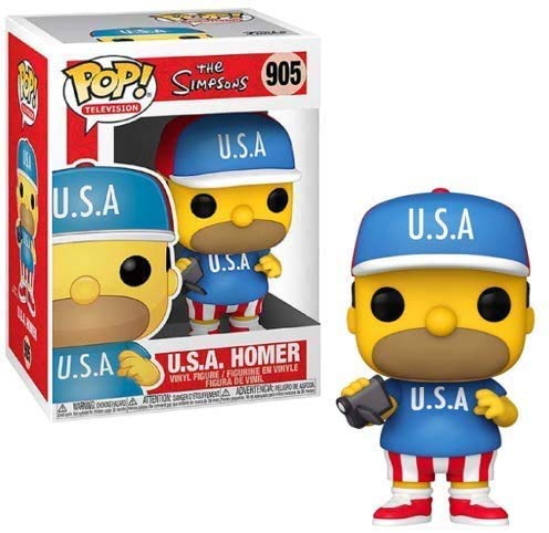 U.S.A. Homer Pop #905 Pop TV: The Simpsons Vinyl Figure (Bundled with EcoTek Protector to Protect Display Box)