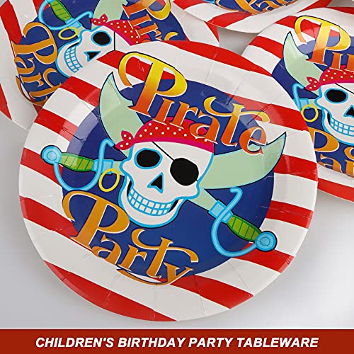 Vajilla de Fiesta de Cumpleaños,Decoración de Mesa de Cumpleaños de Pirata para Niños,Juego de Vajilla con Tema Pirata,Accesorios de Fiesta,para Decoración de Fiesta de Cumpleaños,Halloween Decoracion