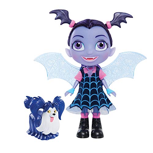 Vampirina - Bat-Muñeca de 24 cm con alas Luminosas, Efectos sonoros y Luminosos, una Figura PIlou incluida, Juguete para niños a Partir de 3 años, VAM15