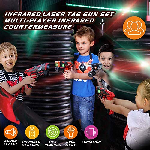VATOS Infrarrojo Laser Tag Armas y Chalecos, Juego de Juego de Rótulos Láser para Niños y Adultos, Armas de Juguete para Niños