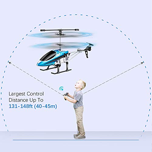 VATOS YD-927 Helicóptero teledirigido con Mando a Distancia para Interiores y Exteriores, 3 Canales, 2,4 GHz, luz LED, giroscopio, función de Flotador