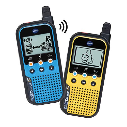 VTech KidiTalkie 6 en 1, Walkie Talkie, envía Mensajes y Juega con una conexión Segura, Mantener Las distancias al Hablar, versión ESP, Color Azul (3480-518567), Amarillo