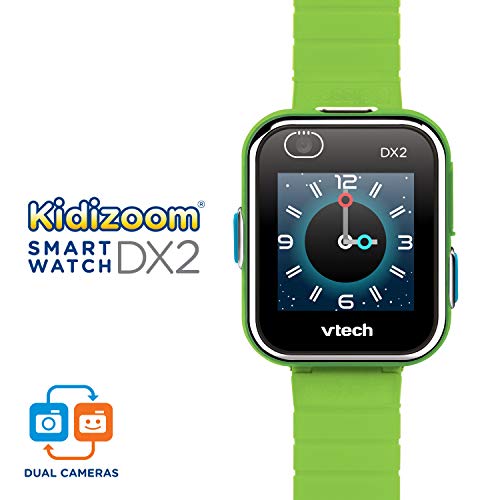VTech - Kidizoom Smart Watch DX2, Reloj inteligente para niños, doble cámara de fotos, vídeos, juegos, color Verde, Versión ESP (80-193887)
