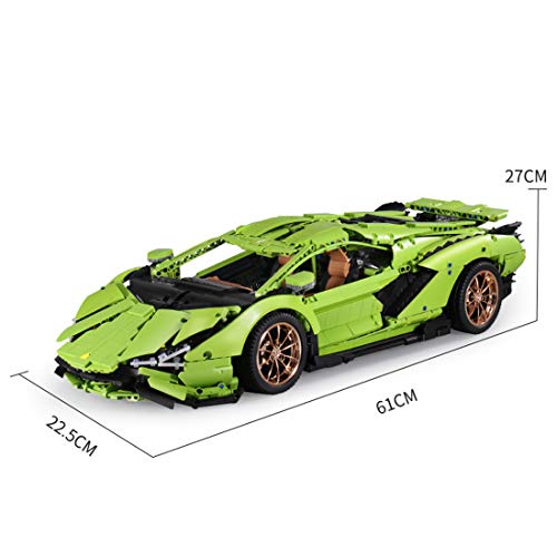 WEERUN Technic Coche Deportivo para Lamborghini Centenario, 1: 8 2.4G Coche con Luz Nocturna Juguetes de Construcción, 3868 Piezas Bloques - Compatible con Lego Technic