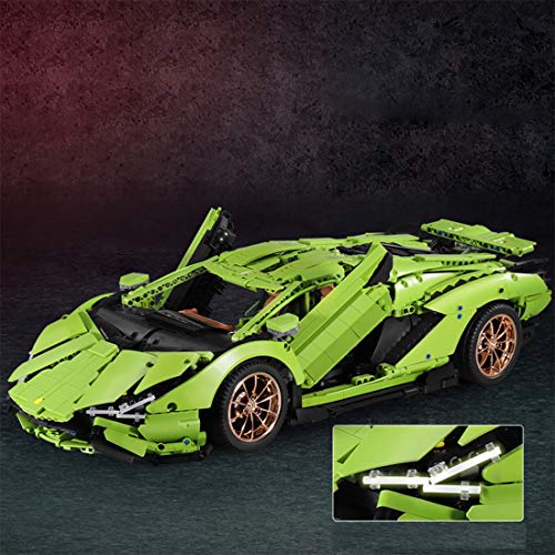 WEERUN Technic Coche Deportivo para Lamborghini Centenario, 1: 8 2.4G Coche con Luz Nocturna Juguetes de Construcción, 3868 Piezas Bloques - Compatible con Lego Technic