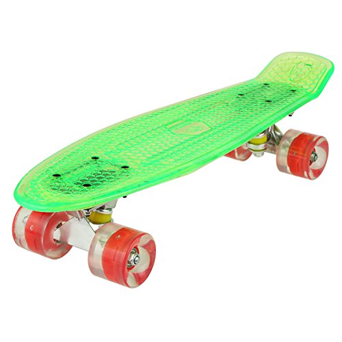 WeSkate Cruiser - Monopatín Completo Mini Skateboard de 55 cm, Penny Board con Ruedas LED de Poliuretano, rodamientos ABEC-7, niños, Adolescentes y Adultos