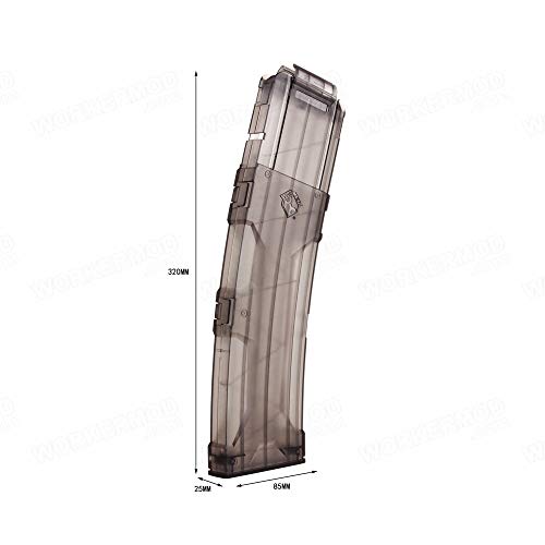 WORKER 22 dardos AK Style B Type Clip de repuesto para Nerf N-Strike Elite Toy Color Transparente Negro