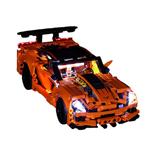 WWEI Iluminación LED personalizada para 42093, compatible con LEGO Technical Chevrolet Corvette ZR1, sin set Lego