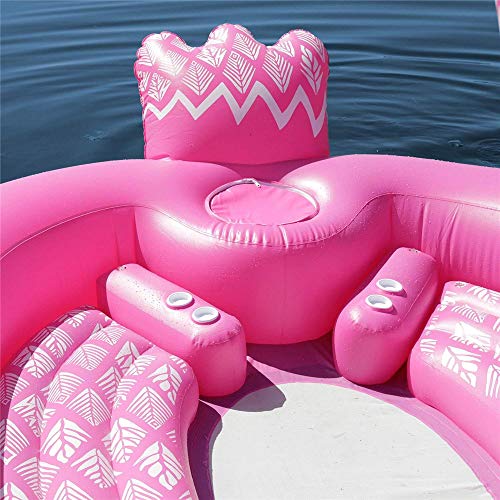 WXH Fiesta de Placer Bird Island Flotador de flamencos Gigantes, Piscina Inflable Balsa de salón para un Gran Paseo, 197 * 174 * 97"Playa de Verano, río, para hasta 6 Personas