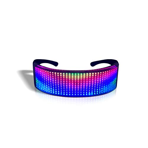 WYCY Persianas Luminosas LED Gafas Iluminadas Control de Aplicaciones Pantalla a Todo Color Gafas LED Gafas Luminosas USB para Disfraces de Halloween Fiesta Discotecas Fiesta de Cumpleaños