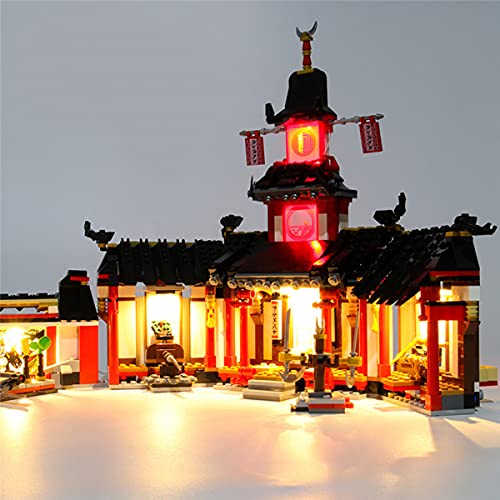 XJJY DIY USB LED Conjunto de luz para (monasterio Ninjago de Spinjitzu) Modelo de Bloques de construcción, Kit de luz Compatible con Lego 70670 (no Incluido el Modelo)
