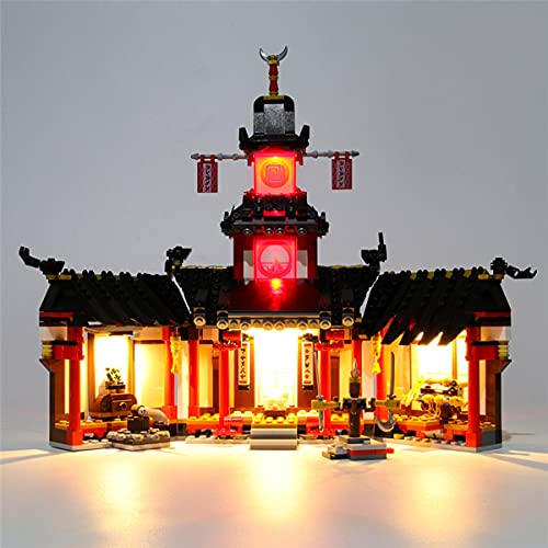 XJJY DIY USB LED Conjunto de luz para (monasterio Ninjago de Spinjitzu) Modelo de Bloques de construcción, Kit de luz Compatible con Lego 70670 (no Incluido el Modelo)