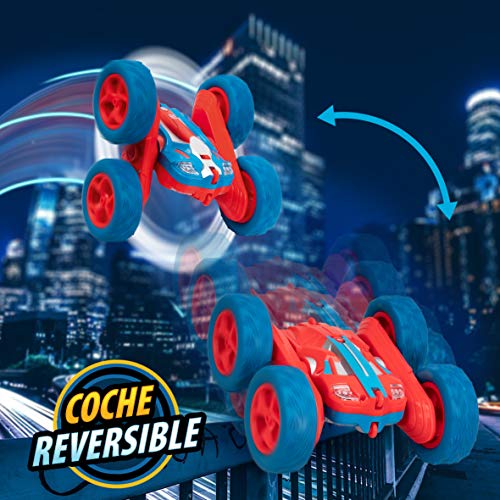 Xtrem Raiders Tornado MAX, Niño Y Niña Reversible, Coches Teledirigidos para Niños, Radio Control RC, Gira 360º, Ruedas Off-Road, Regalos Divertidos, Color Negro/Azul/Rojo (XT180790)
