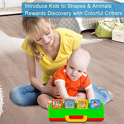 YEEBAY Juguete interactivo de animales emergentes con música, sonido animal, juguetes de actividad para niños de 9 a 12 a 18 meses y 1 año de edad, bebés, niños pequeños y