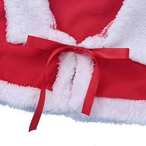 YiZYiF Disfraz Navidad Bebés Niñas Vestido Fiesta Navideña Traje Rojo de Papá Noel 3Pcs con Chaqueta Roja Gorro Conjunto de Navidad 12 Meses - 3 Años Rojo 3 Años