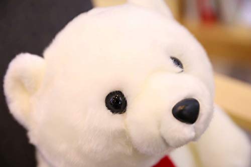 YMQKX 15-36cm Familia Oso Polar Juguete de Peluche Bufanda de Rayas Sentado Blanco Bebé Osos Polares Peluches Peluche Niños Regalo de Cumpleaños 15cm Pañuelo Rojo