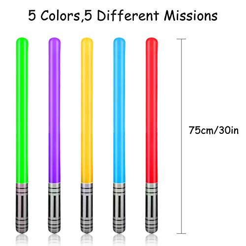 Yojoloin 10 UNIDS Inflables Star War Light Saber Sword Stick Globos para Suministros de Fiesta Favores de Fiesta Globos 5 Color (10 PCS)