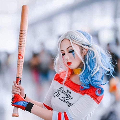 YYSDH Bate De Béisbol De Madera Maciza,73cm,para Halloween Harley Quinn,Disfraz De Color Halloween,Navidad,Regalo De Cumpleaños, Mujeres, Niñas, Niños,Cosplay