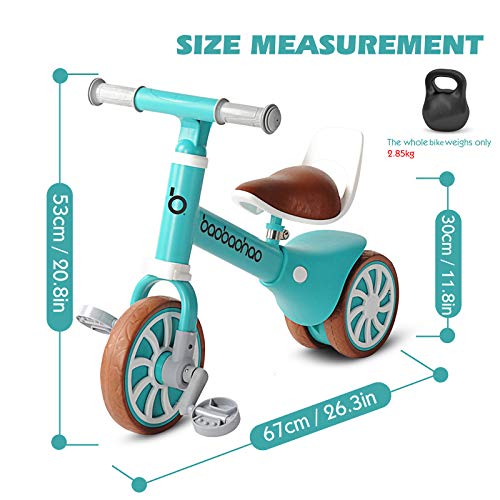 Zeroall 2 en 1 Bicicleta sin Pedales Bicicleta de Equilibrio con Pedales Desmontables,Bebes Bicicleta Baby Balance Bicicleta para Niños/Niñas 10-36 Meses Caminar Indoor|Outdoor(Azul)