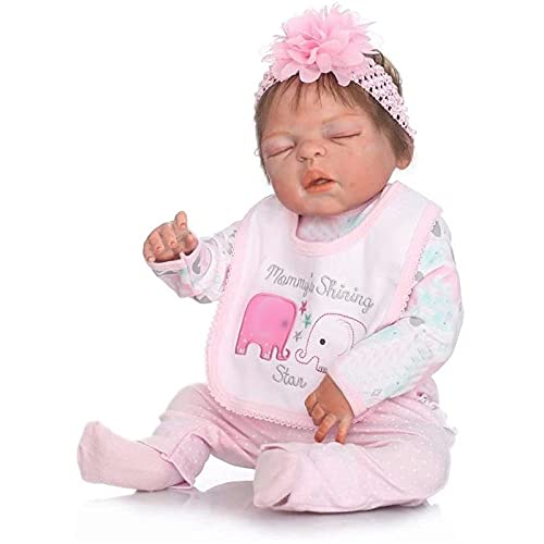 ZIYIUI Bonecas Reborn 23 Pulgadas 57 cm Bebe Reborn Silicona Cuerpo Completo Realista munecas Reborn Vinilo de Silicona Suave Bebe Reborn niña Muñeca de Ojos Cerrados Reborn