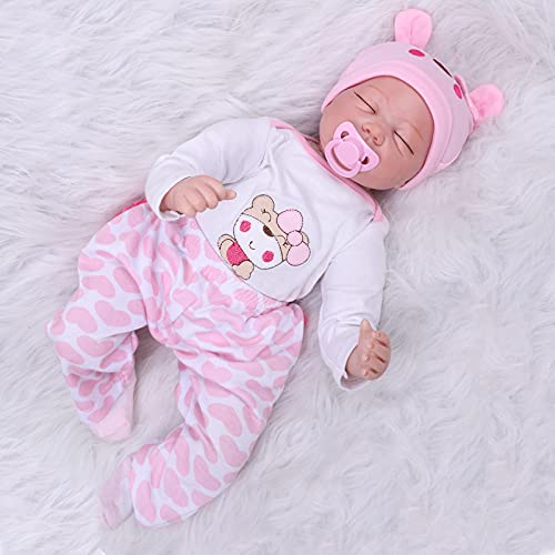 ZIYIUI Doll 22 Pulgadas 55 cm Muñecos Bebé Realista Reborn Bebé Muñeca Silicona Suave Simulación de Vinilo Realista Lindo Recién Nacido Bebé Juguete 3+ años de Edad