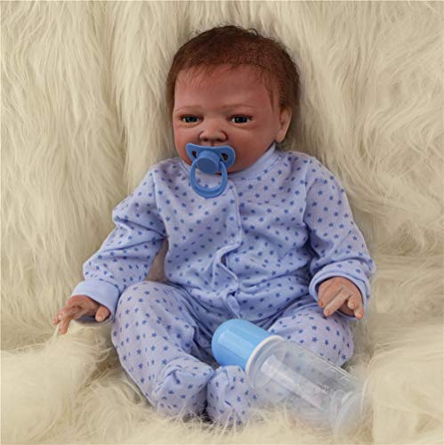 ZIYIUI Muñeca Reborn bebé Muñecos de Silicona Chico Realista Recién Nacido Boca Magnética 18 Pulgadas
