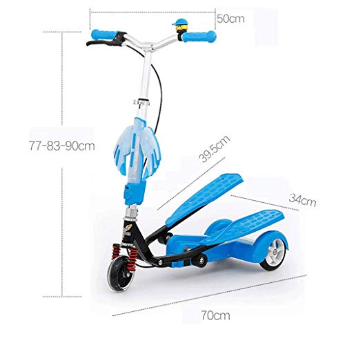 ZMDZA El Columpio Vespa 3 Ruedas Plegable Ajustable Deriva Wiggle Vespa con 3 Ruedas Auto Propulsión for los Muchachos/niña/Adulto Edad 6 años en adelante (Color : A)