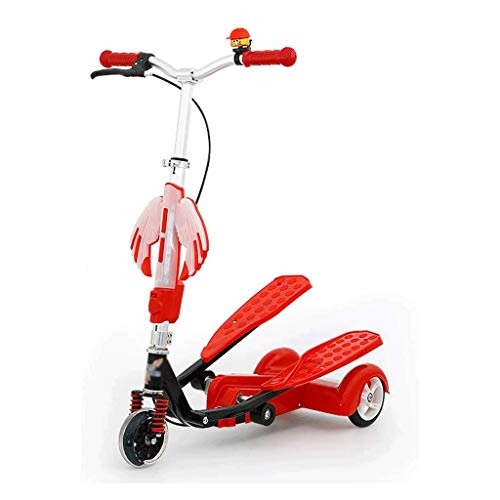 ZMDZA El Columpio Vespa 3 Ruedas Plegable Ajustable Deriva Wiggle Vespa con 3 Ruedas Auto Propulsión for los Muchachos/niña/Adulto Edad 6 años en adelante (Color : A)
