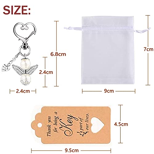 20 Colgantes de Bautizo de Boda, ZEEREE Regalos de Ángel de Guarda + Bolsa de Organza + Etiqueta, para fiesta de bodas Comunión Regalo de Confirmación, invitados recuerdos
