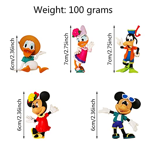 5 Pieces Mickey Cake Topper, Mickey Theme Party Supplies, Minnie Cake Decoration para Baby Shower Fiesta de Cumpleaños