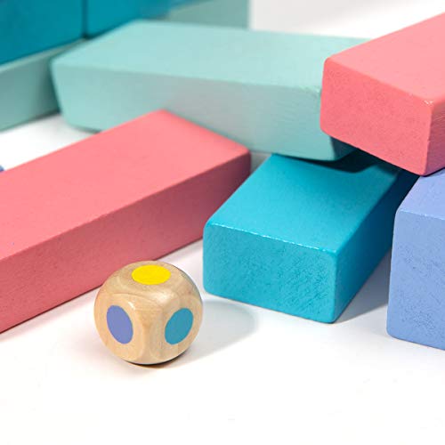 51 piezas de bloques de juego coloridos de Tumble Tower Juego de mesa apilable para niños Juguetes educativos para niñas Niños de 3-14 años (multicolor)