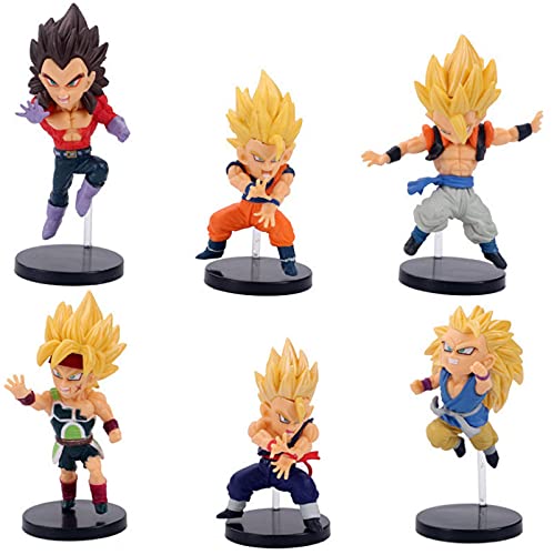 6 Unids / Set Dragon Ball Z Super Saiyan 10A Generación Q Versión Figuras De Acción Pastel Decoración De Coche Juguetes Regalo 9Cm