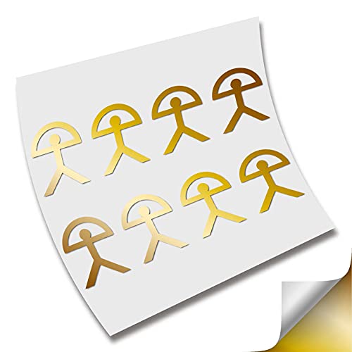 8 X PEGATINAS STICKER - VINILO - INDALO DE ALMERIA - VINYL AUFKLEBER ADHESIVI - CORTE (Oro Metalico)