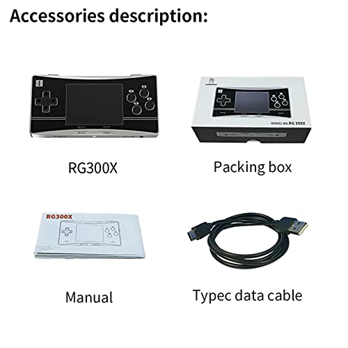 AABEY Consola de Juegos portátil RG300X, Consola de Juegos Retro, Reproductor de Juegos portátil con Pantalla IPS de 3.0 Pulgadas Reproductor de Videojuegos mínimo Compatible con Pantalla HD PS