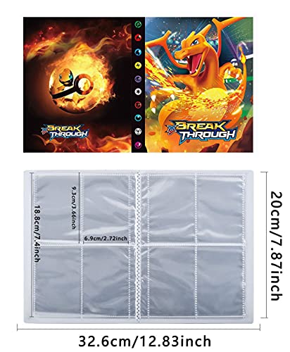 Álbumes Compatible con Cartas Pokemon, Carpeta Compatible con Cartas de Pokémon, Álbum Titular Compatible con Cartas Pokémon, 30 páginas con capacidad para 240 cartas (HL-Charizard)