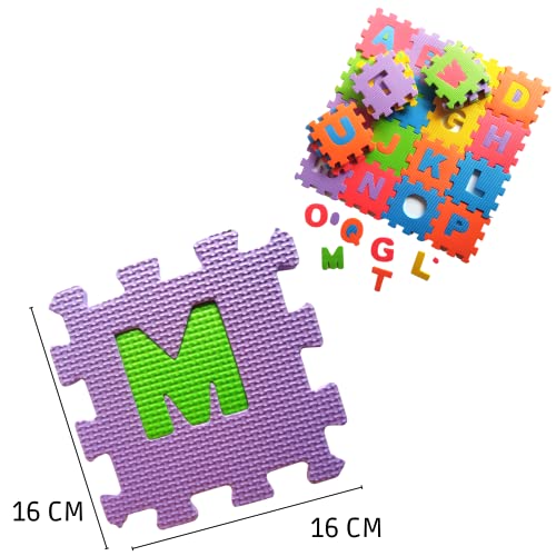 Alfombra Puzzle Bebés| Alfombra Bebé con 72 Piezas De Goma Espuma Que Incluyen Números, Animales y Letras del Alfabeto | Alfombra Puzzle Bebé Ideal para Aprender