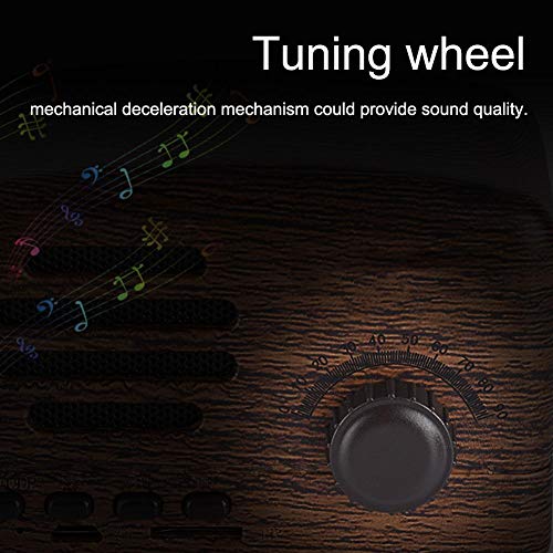 Altavoz Bluetooth estéreo de graves, radio FM de escritorio de madera retro portátil con micrófono, soporte para tarjeta de memoria USB, para viajes, casa, playa, baño, al aire libre(Grano de madera)
