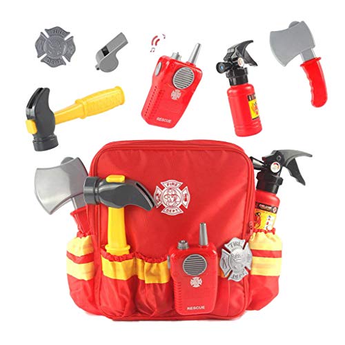 Amagogo Disfraz de Bombero Juguetes Disfraz de Bombero Iluminación para Niños Y Accesorios
