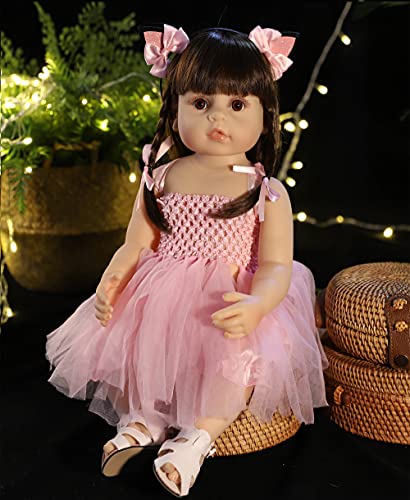 antboat 22 Pulgadas 55cm Muñecas Reborn Bebé Niña Silicona de Cuerpo Completo Bebé Reborn Barato Juguetes Baby Reborn Vida Real Reborn Dolls